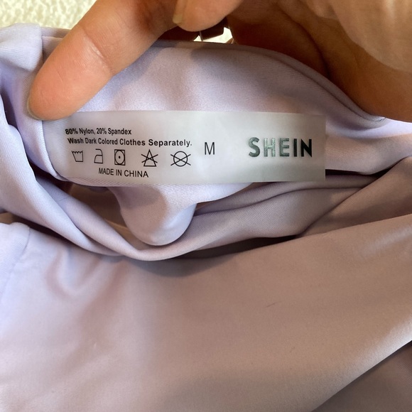 SHEIN Womens Bathing Suit LOT Tops Bottom Size Medium Purple Pink Beach Summer - Picture 5 of 10